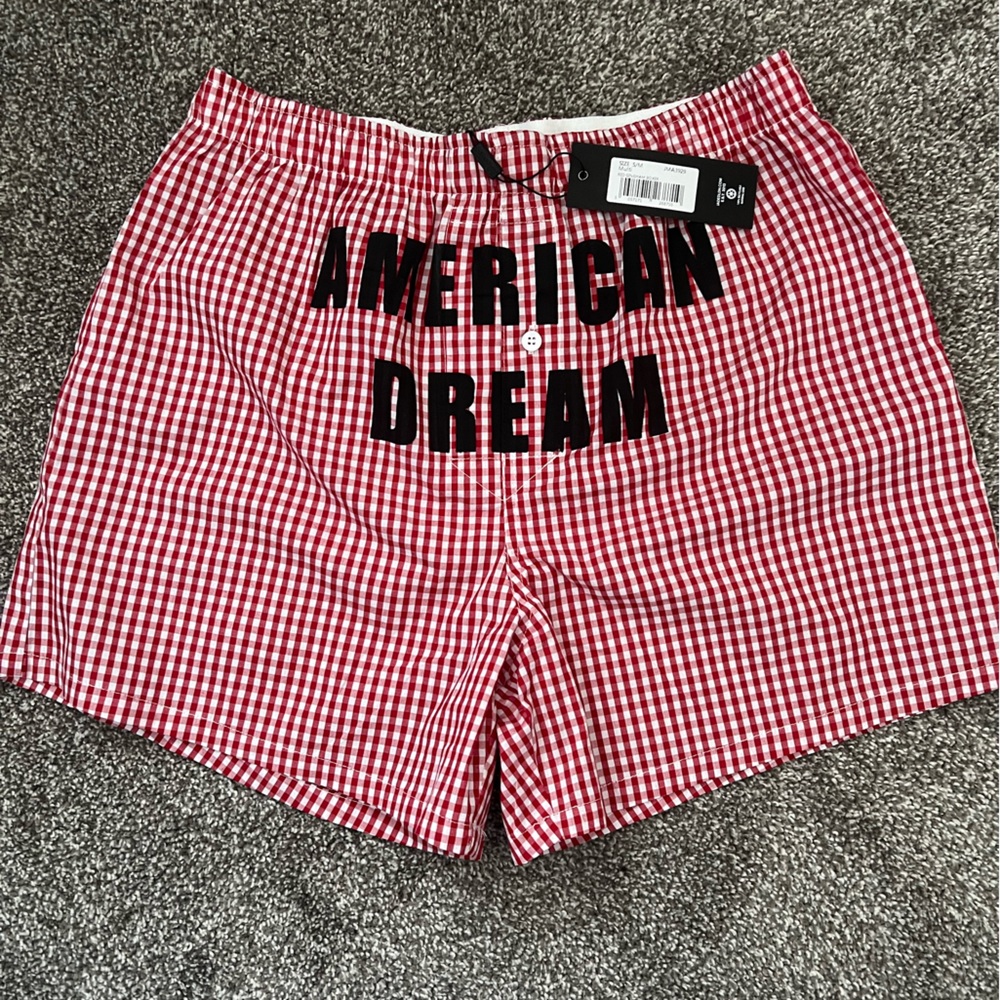 Red boxer shorts